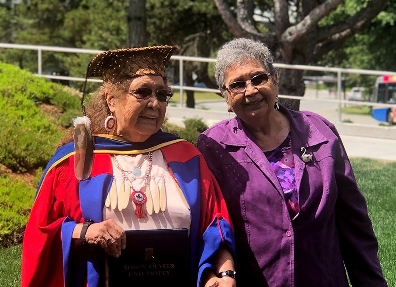 (hul’q’umi’num’ title to come) | Elder Ruby Peter Receiving Degree at SFU